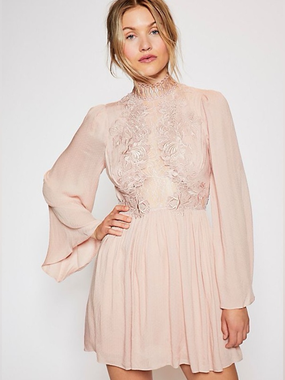 Free People Blush Rose Nude Dress - Picture 11 of 12